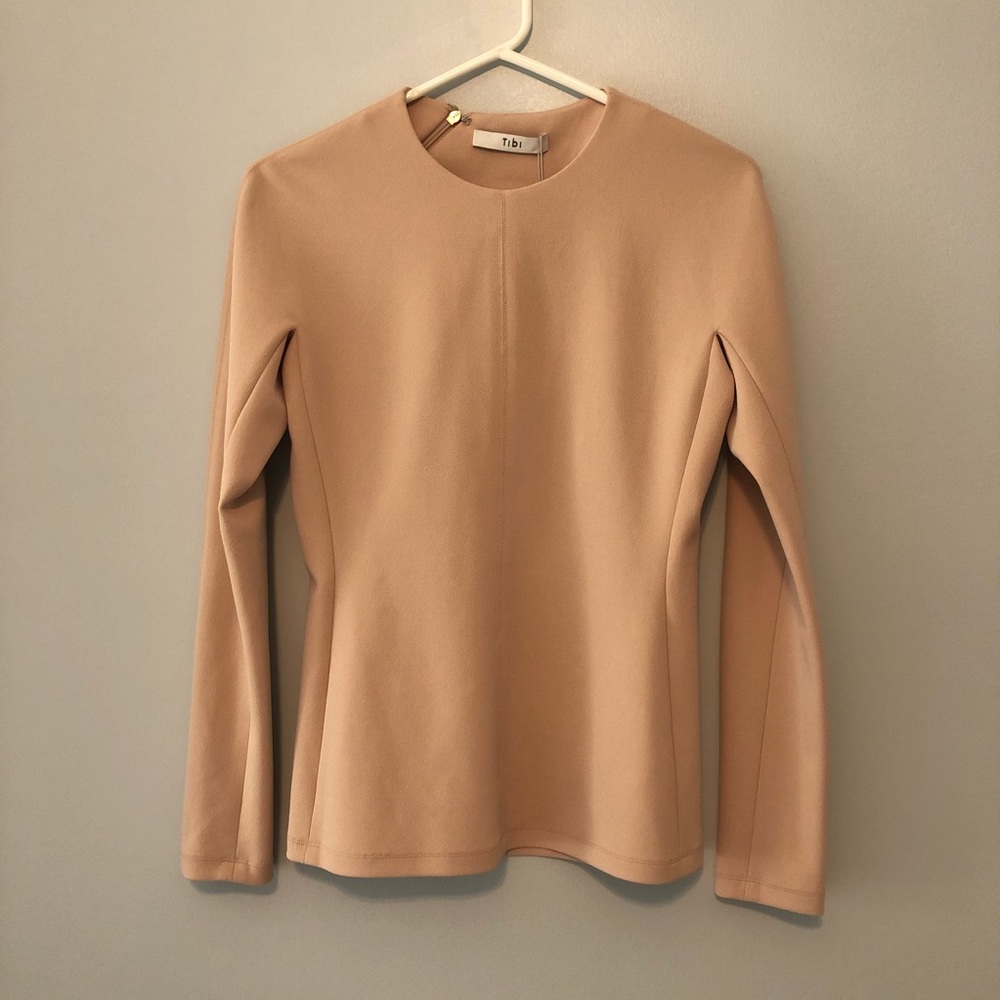 Tibi Tan Long Sleeve Blouse